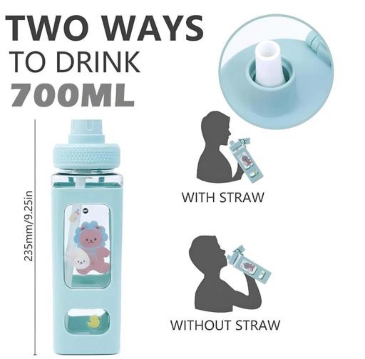 Kawaii Cute Water Bottle 700Ml | LoopLuxe