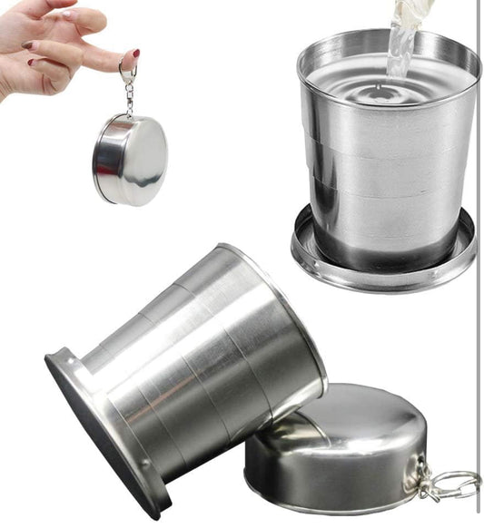 Foldable Steel Glass 2 Pc Set | LoopLuxe