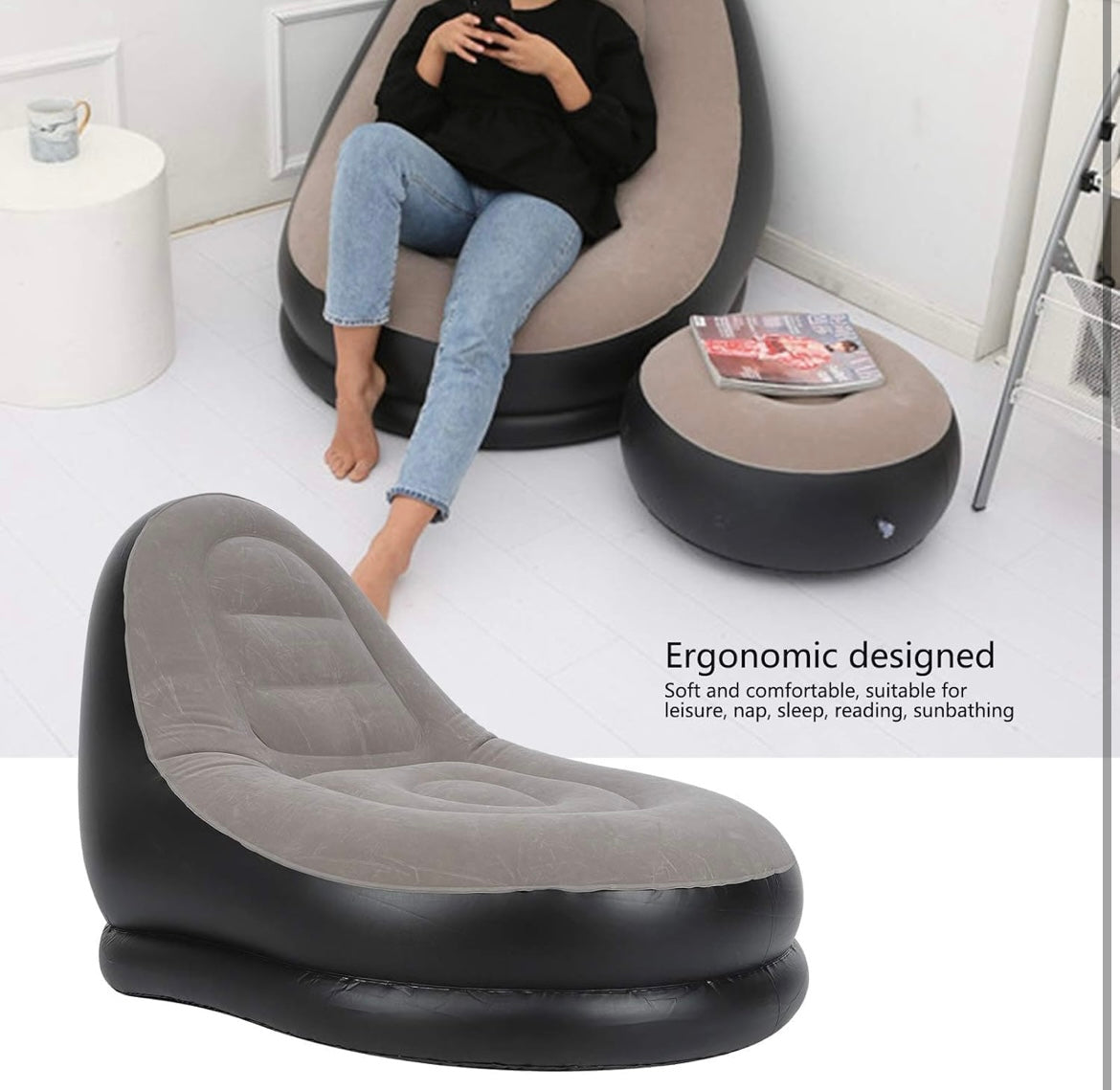 Air Sofa Lounge Footstool With Air Pump | LoopLuxe